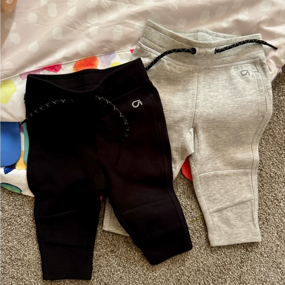 SET OF 2 Gap Baby Jogger Pants Black Gray 3-6 Months